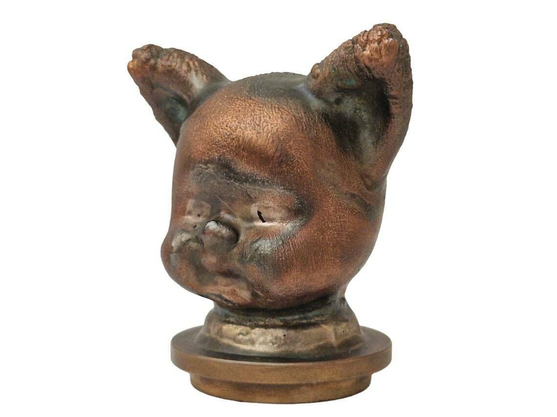 Doll Head Mold With Bunny Ears  Mid Century Industrial Toy Making Supply Decor photo Art
