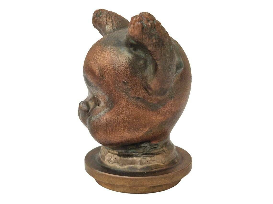 Doll Head Mold With Bunny Ears  Mid Century Industrial Toy Making Supply Decor photo vinterior