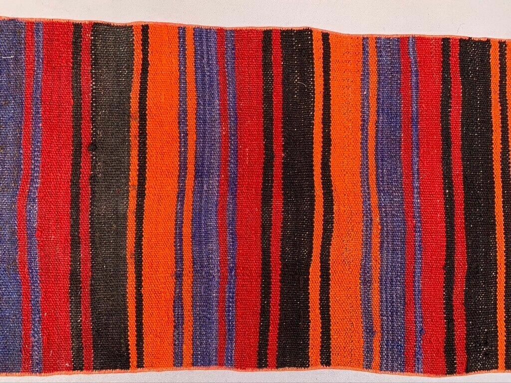Old Turkish Narrow Kilim Runner 215x52 Cm Shabby Chic, Vintage Kelim photo Textiles