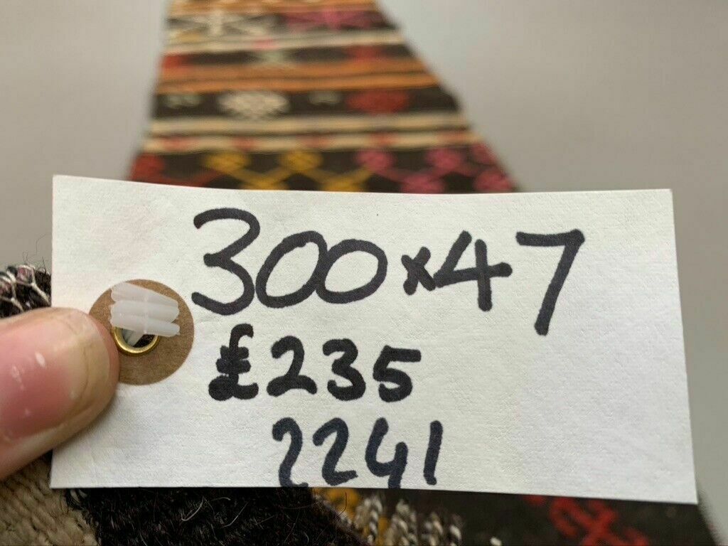 Old Turkish Narrow Kilim Runner 300x47 Cm Shabby Chic, Vintage Kelim photo buy