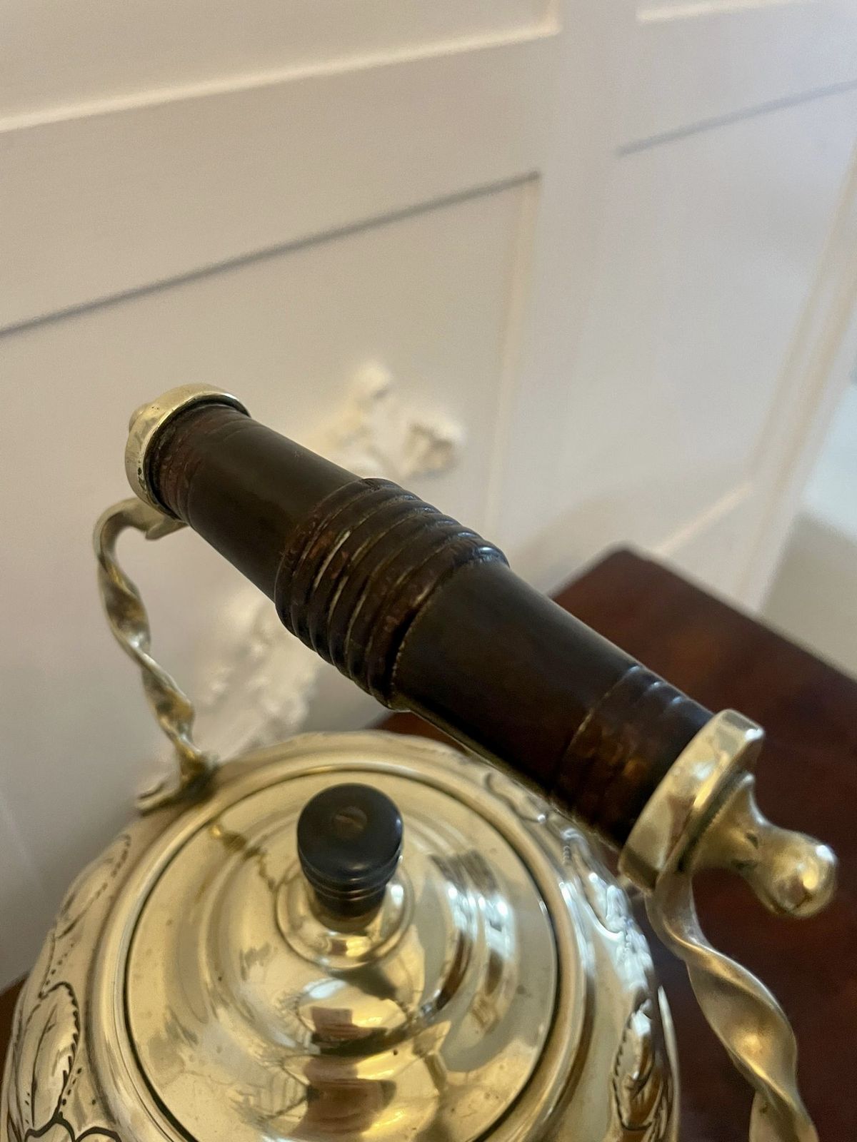 photo furniture Antique 19th Century Quality Brass Spirit Kettle On Stand
