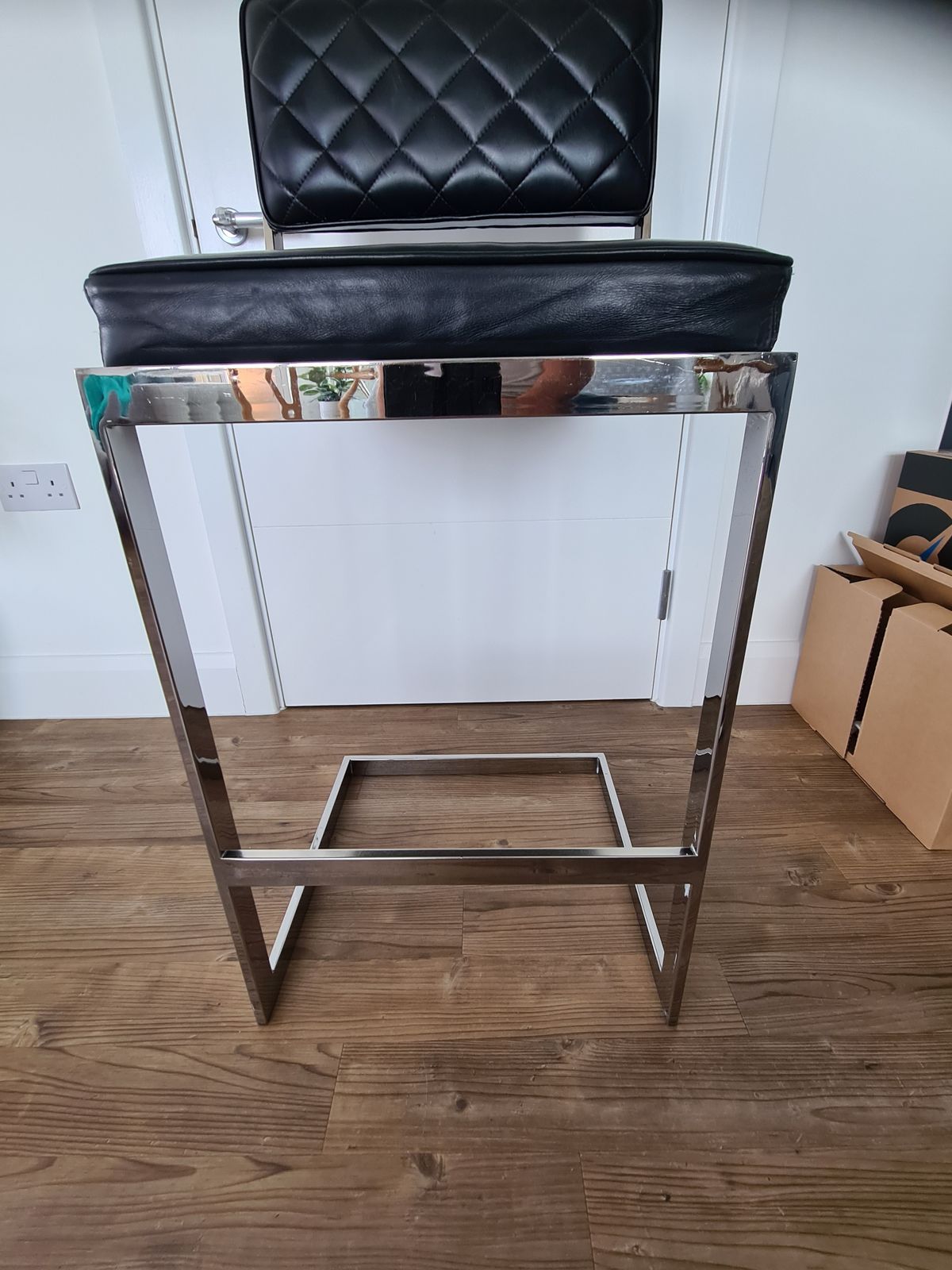 1970s Vintage Chrome And Leather Bar Stools photo vinterior