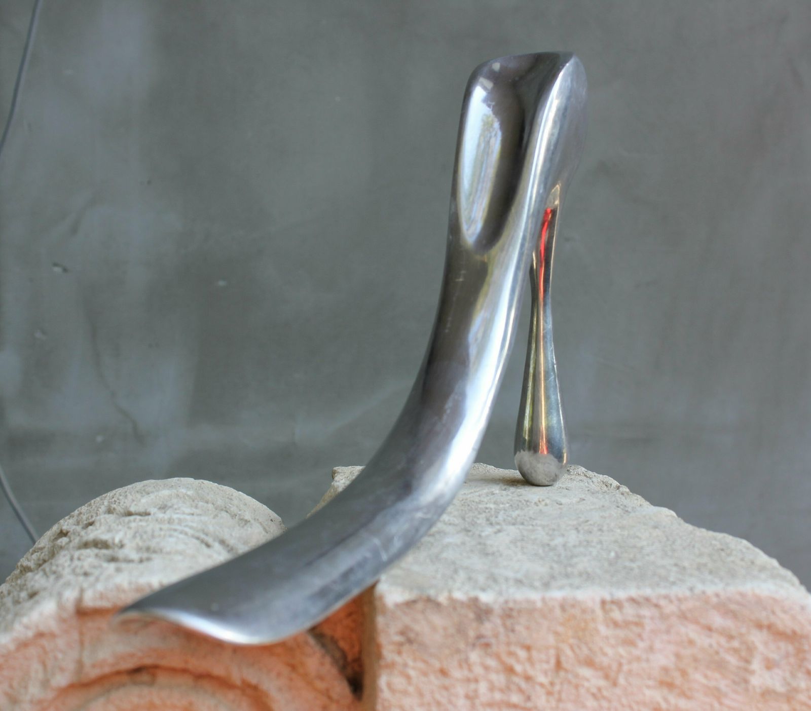 Iconic Manolo Blahnik Shoehorn Cast Aluminum Design Shoehorn Habitat Collectors Or Love Blahnik Shoes Gift, Shoe Store Window Decoration photo for sale