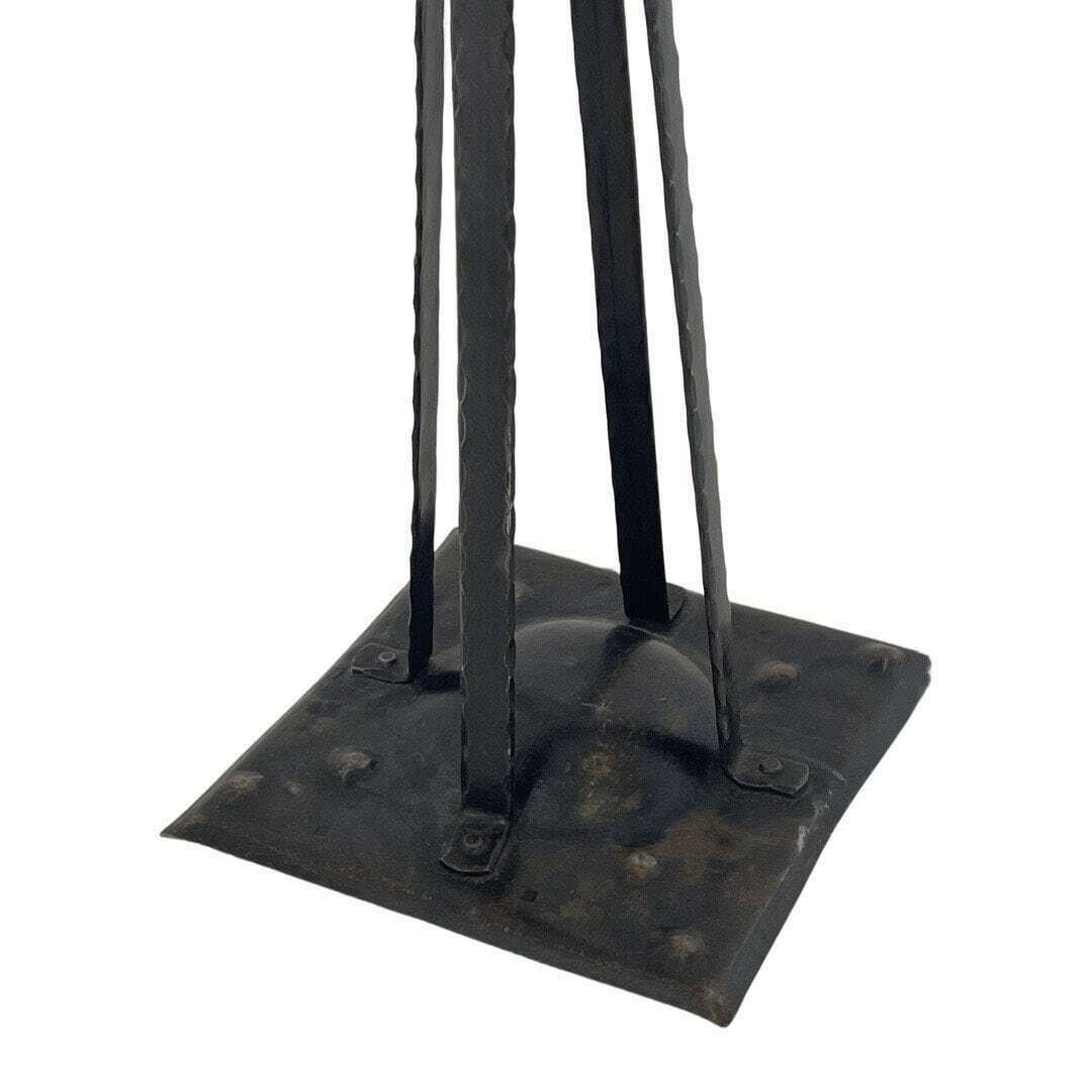 Hugo Berger   Standing Ashtray With Holder For A Candle And Matchbox   Wrought Iron   Arts & Crafts   Original Marked Piece photo 377.0