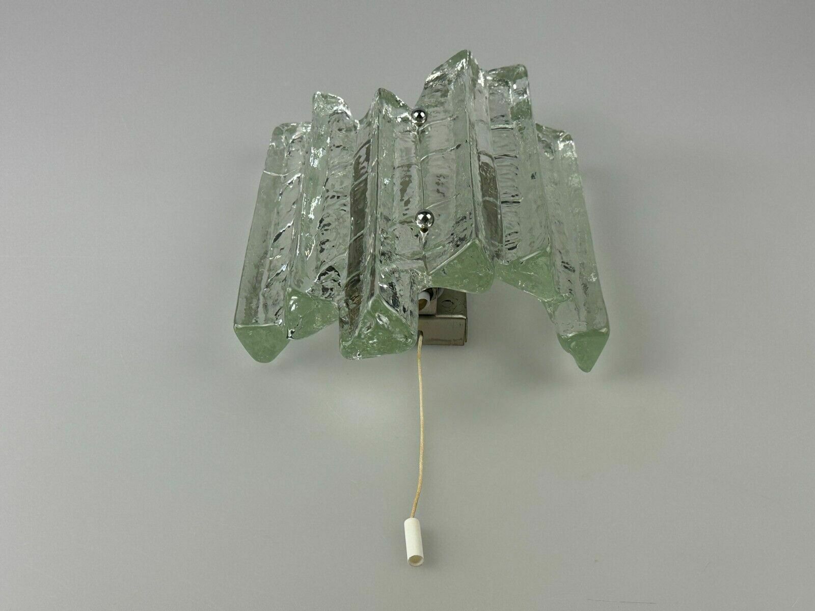 60s 70s Wall Lamp Wall Sconce Fischer Leuchten Germany Ice Glas Design photo 343.0