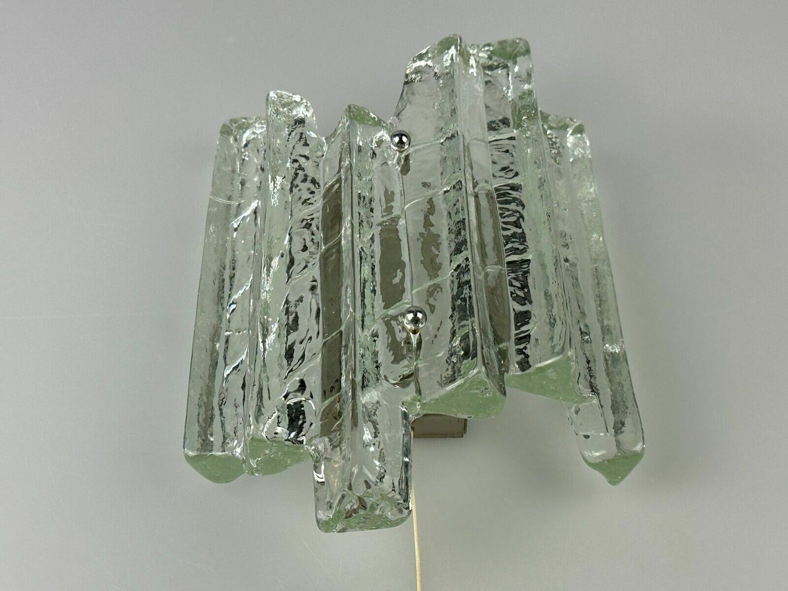 60s 70s Wall Lamp Wall Sconce Fischer Leuchten Germany Ice Glas Design photo vinterior