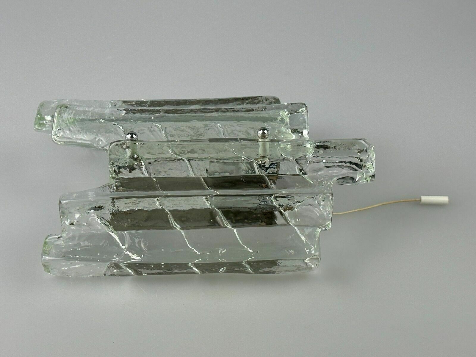 photo buy 60s 70s Wall Lamp Wall Sconce Fischer Leuchten Germany Ice Glas Design