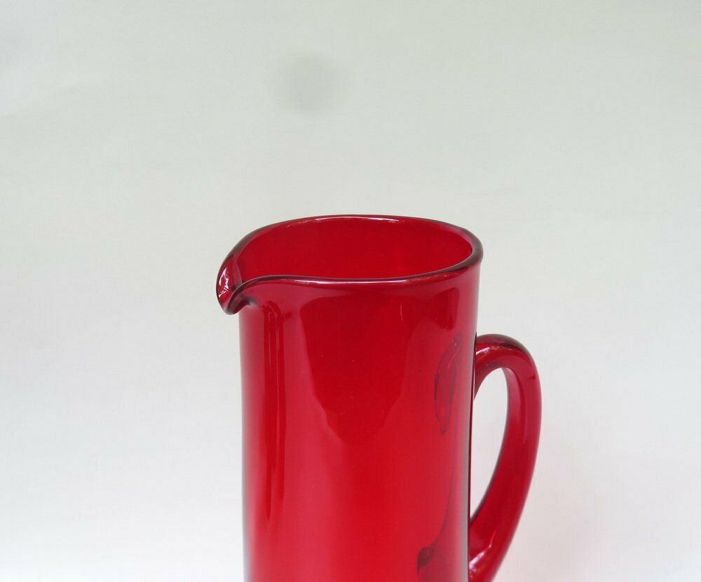 photo for sale Water Jug With 7 Glasses In Red By Reijmyre Sweden, Designed  By Monica Bratt, Sweden, 1950s, Set Of 8