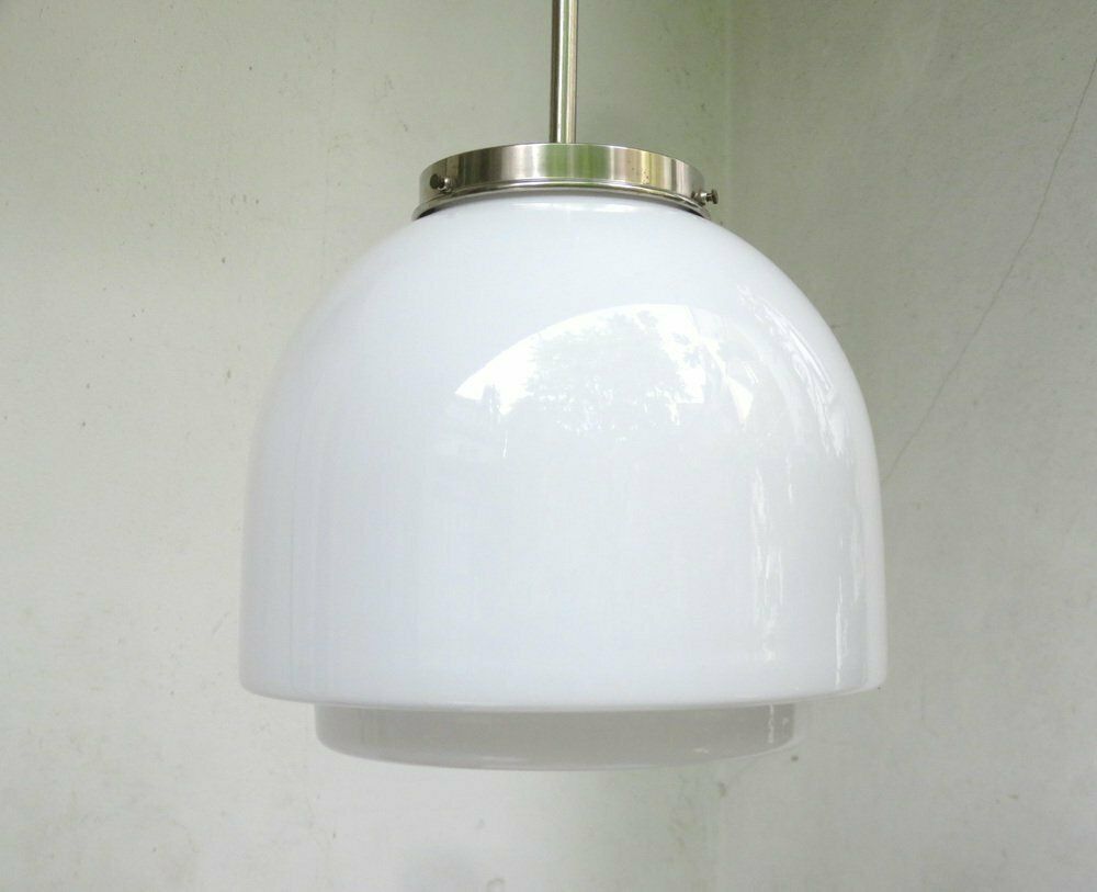 Bauhaus Ceiling Lamp In Opalinglas & Nickel Plated From Wmf Ikora, 1920s photo for sale