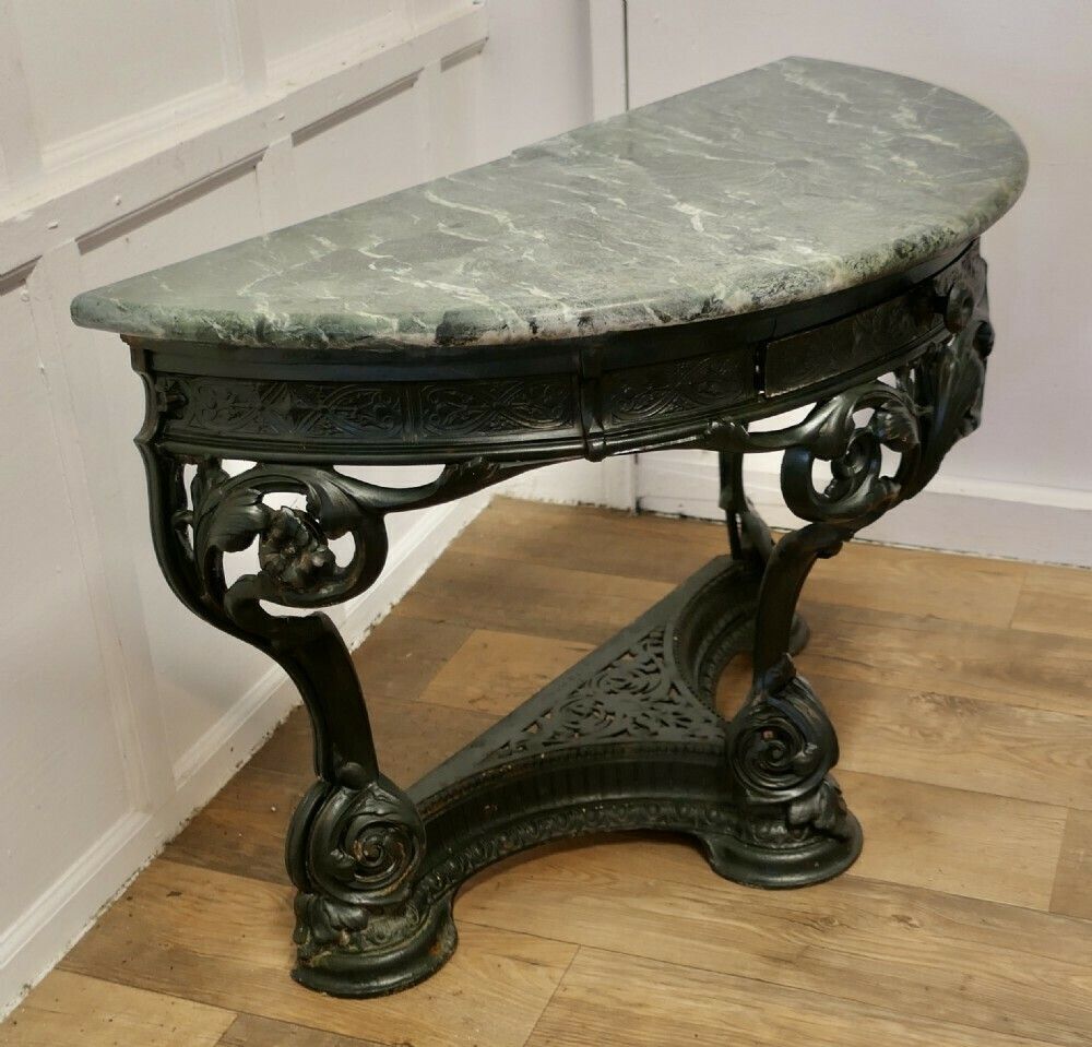 Colebrookdale Art Nouveau Half Round Hall/Garden Table photo 1140.0