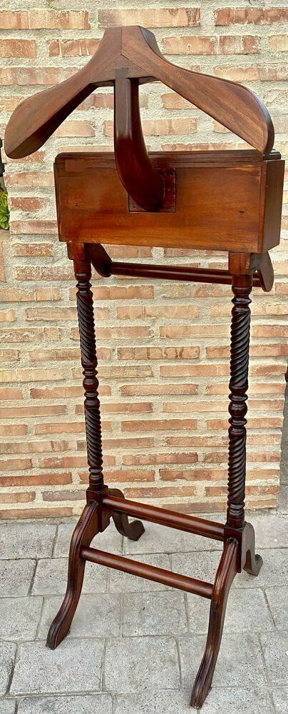 photo buy Mid Century Gentlemen Wood Valet With Two Drawers, 1950s
