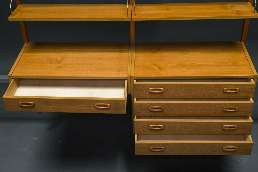Furniture Danish Teak Ps Modular Wall Shelves By Preben Sørensen For Randers Møbelfabrik, 1960s, 11 . Set photo