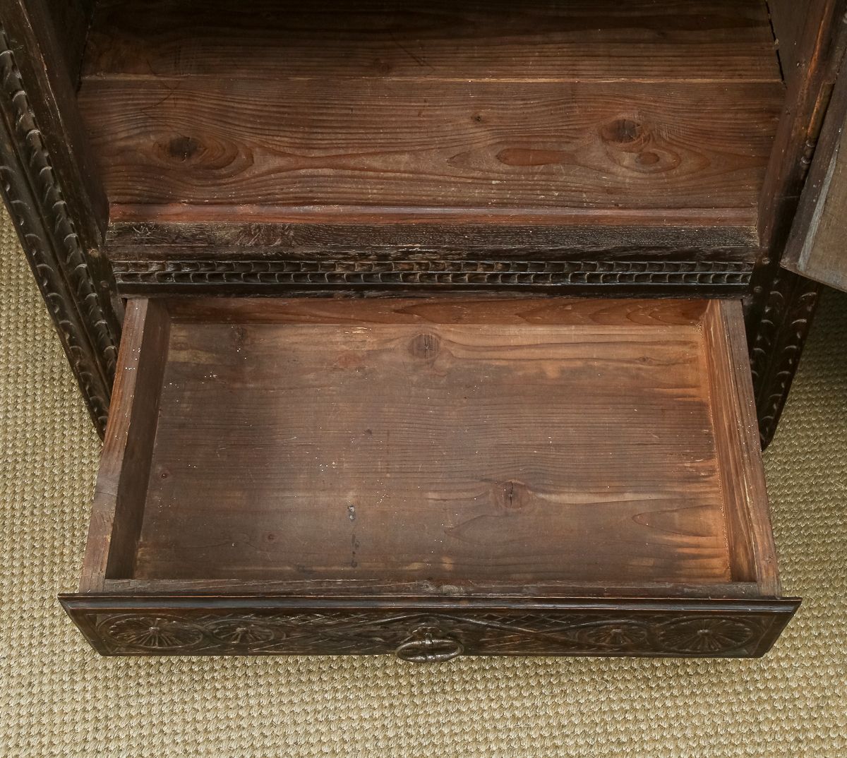 French 19th Century Chestnut Carved Kitchen Housekeepers Food Cupboard (Circa 1830) photo buy