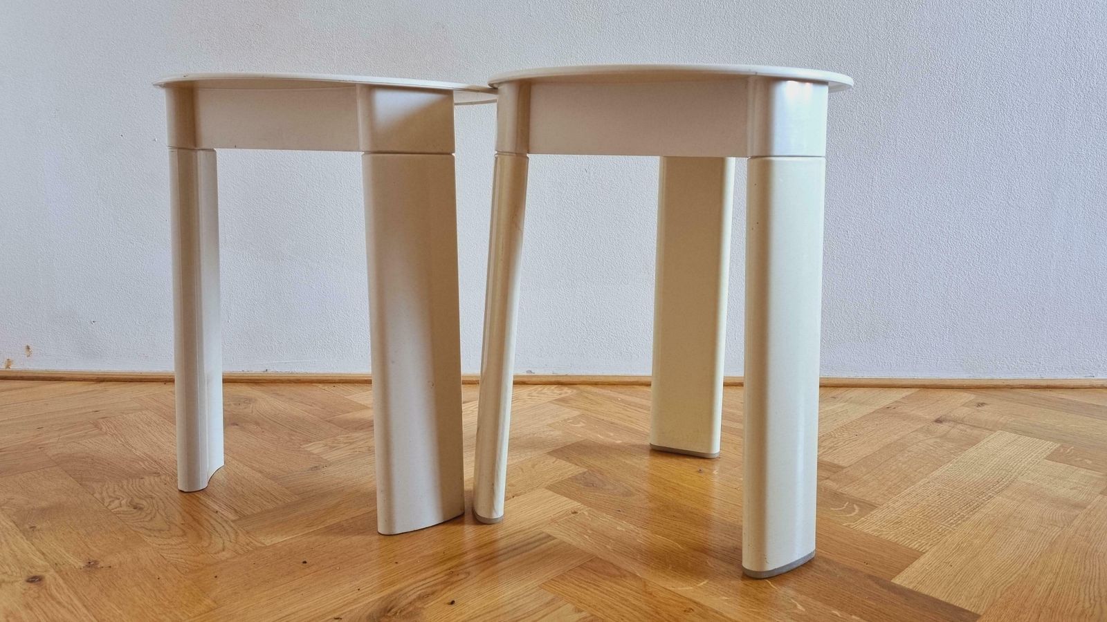 Pair Of Midcentury Stools Or Side Tables Trio, Olaf Von Bohr, Gedy, Italy, 1970s photo for sale