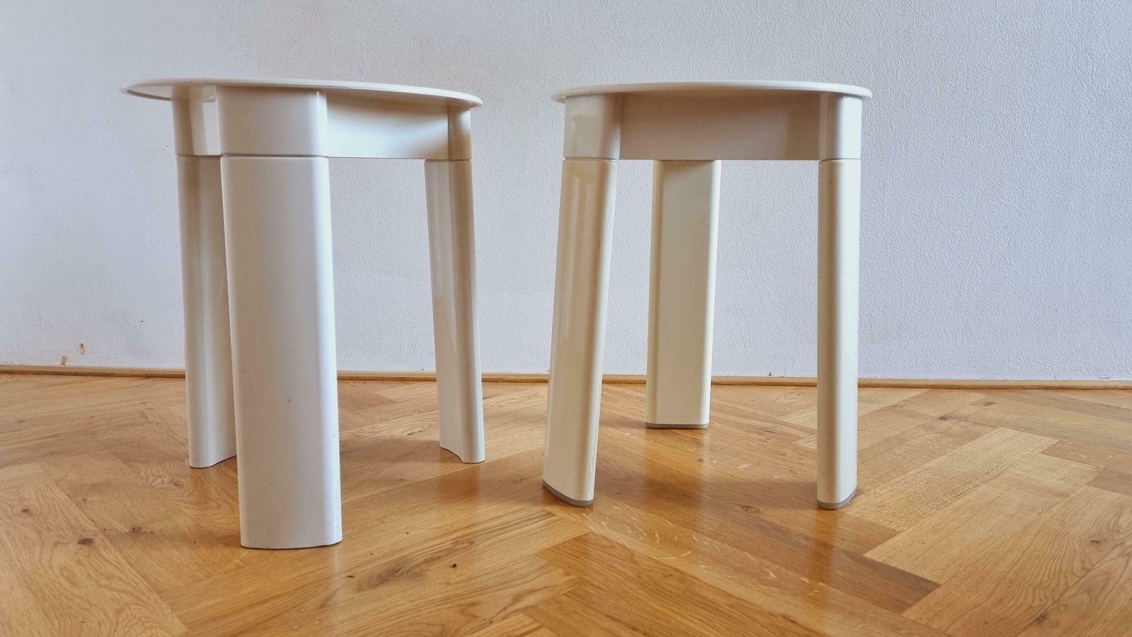 Pair Of Midcentury Stools Or Side Tables Trio, Olaf Von Bohr, Gedy, Italy, 1970s photo vinterior