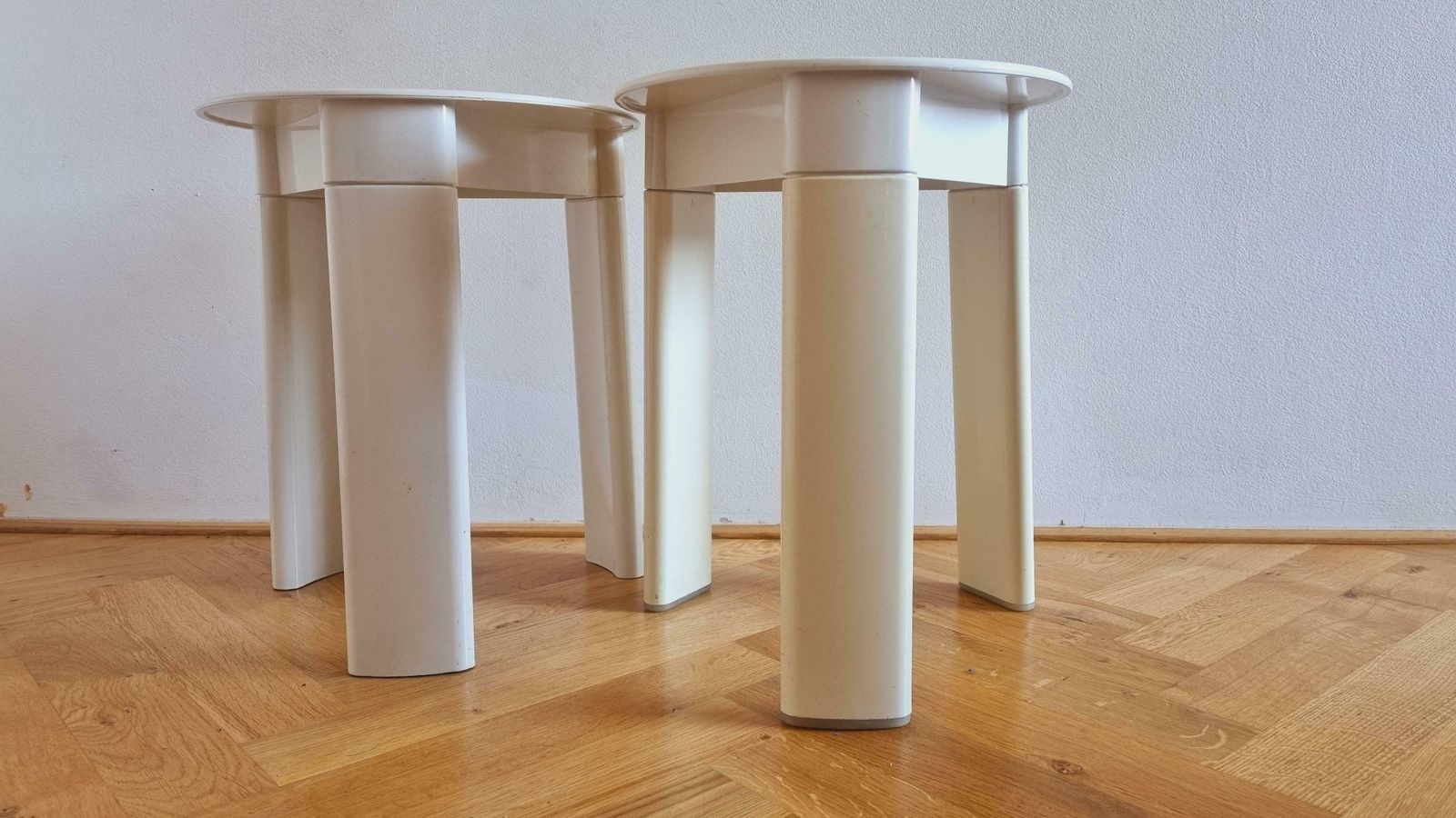 photo furniture Pair Of Midcentury Stools Or Side Tables Trio, Olaf Von Bohr, Gedy, Italy, 1970s