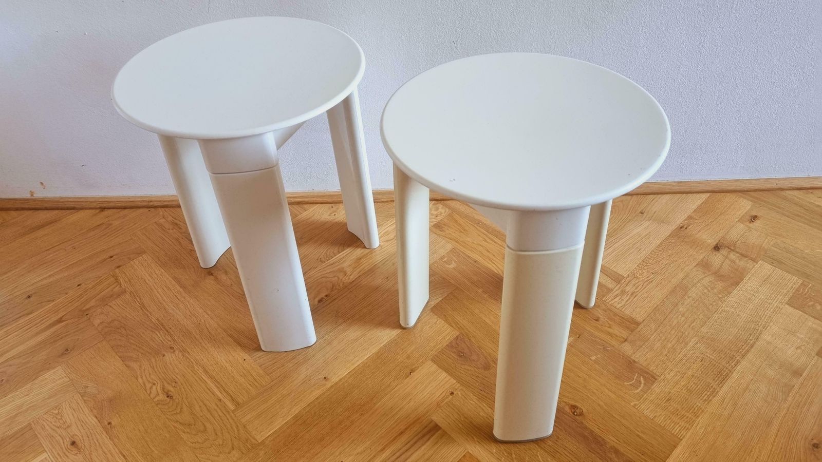 Furniture Pair Of Midcentury Stools Or Side Tables Trio, Olaf Von Bohr, Gedy, Italy, 1970s photo
