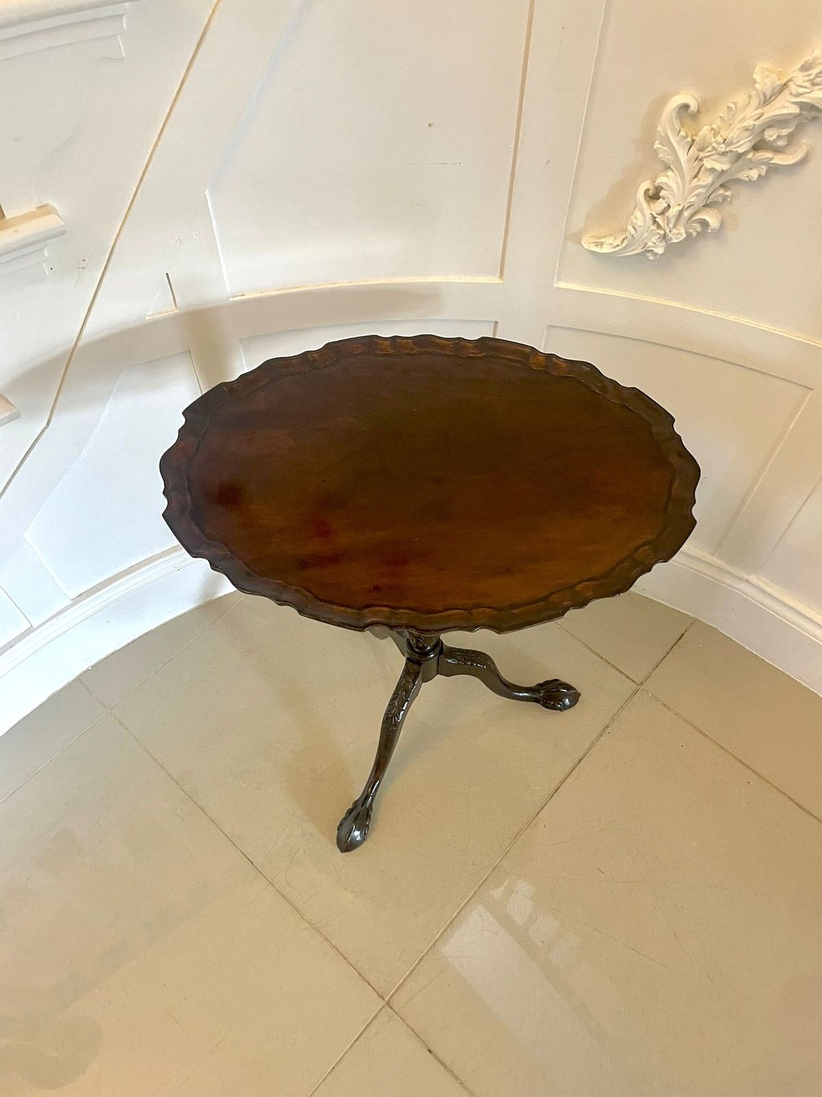 Antique 19th Century Quality Carved Mahogany Side Table photo furniture