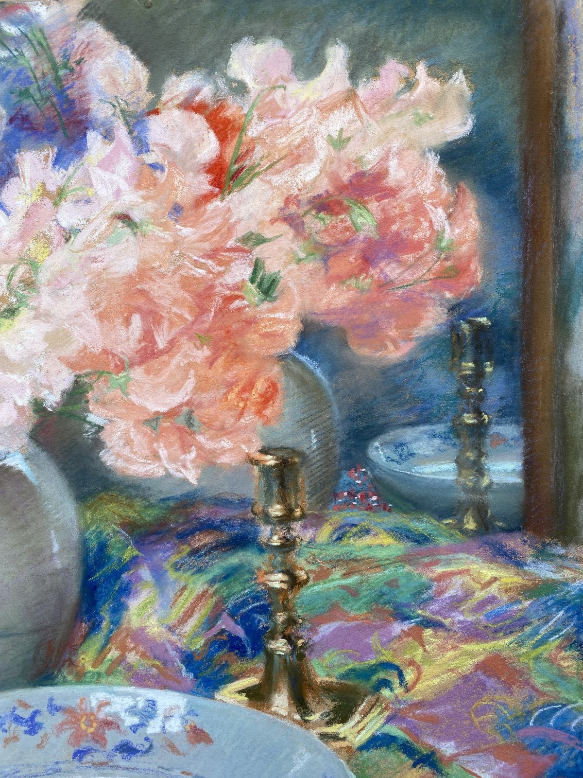 photo furniture Joseph Vande Fackere, Bruges 1879 – 1946, Les Fleurs Et Accessoires, Pastel