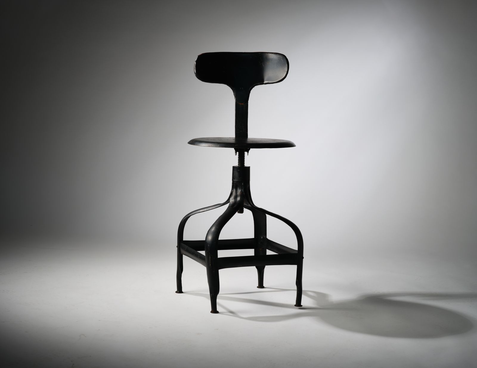 Fantastic Industrial Pressed Steel Adjustable Engineers Stool With Twist Height, Circa 1970's, 4 Available. photo furniture