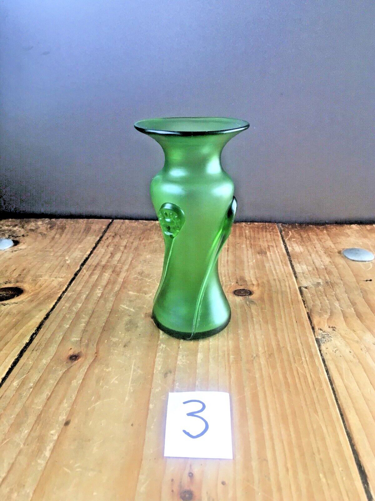 85.0 1 Art Nouveau Bohemian Czech Iridescent Trailed Tadpole Vase Loetz Vesuvian photo