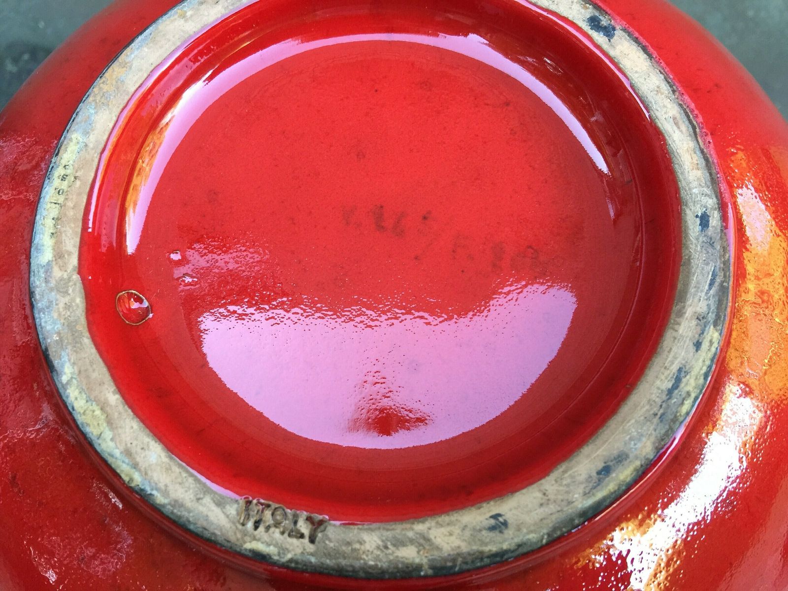 photo for sale Alvino Bagni, Big Red Vase / Floor Vase With Swimming Fish Motif, Made In Italy In The Middle Of The 20th Century