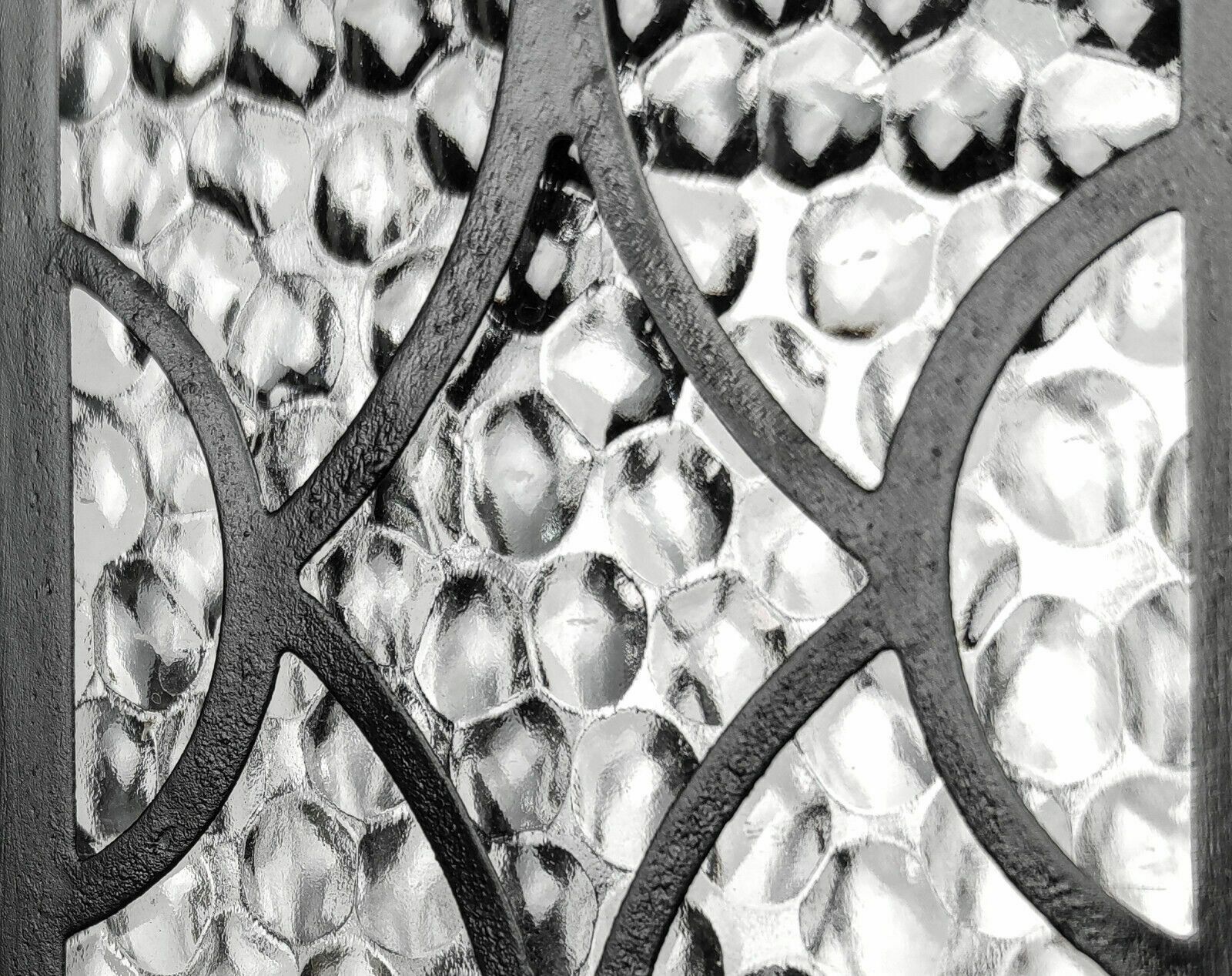 Vintage 1950s Black Metal & Glass Arts & Crafts Hall Lantern Lamp   Rewired photo for sale