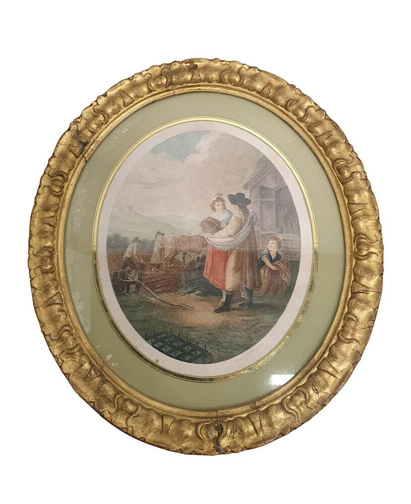A Lovely Pair Of Early 20th Century Gilt Framed Engravings By Wm J Allingham photo furniture