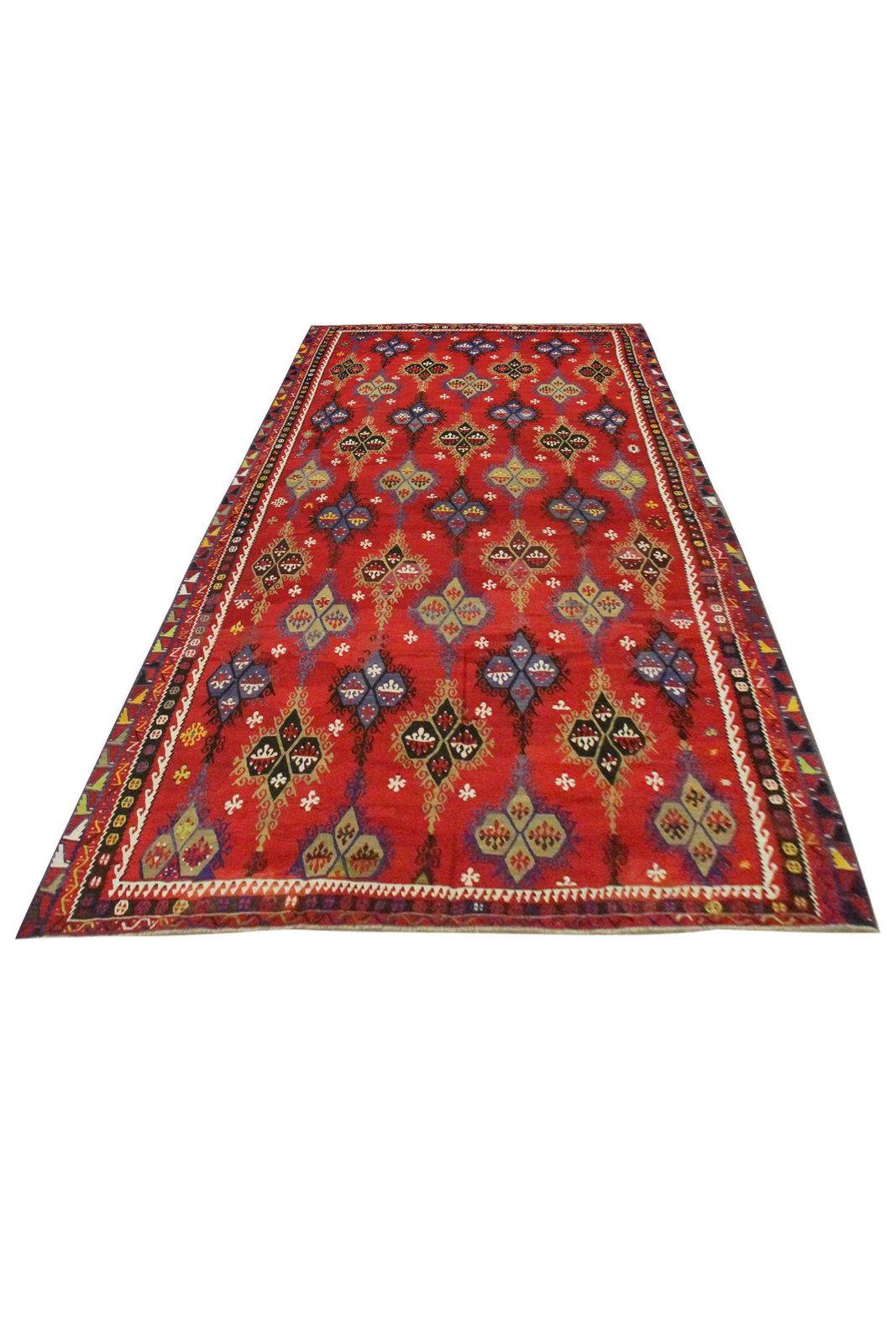 Hand Woven Carpet Turkish Kilim Rug Traditional Sarkisla Red Area Rug photo furniture