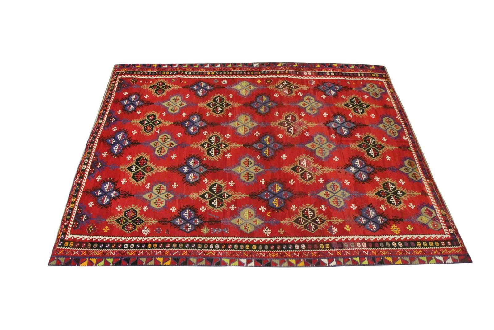 Hand Woven Carpet Turkish Kilim Rug Traditional Sarkisla Red Area Rug photo for sale