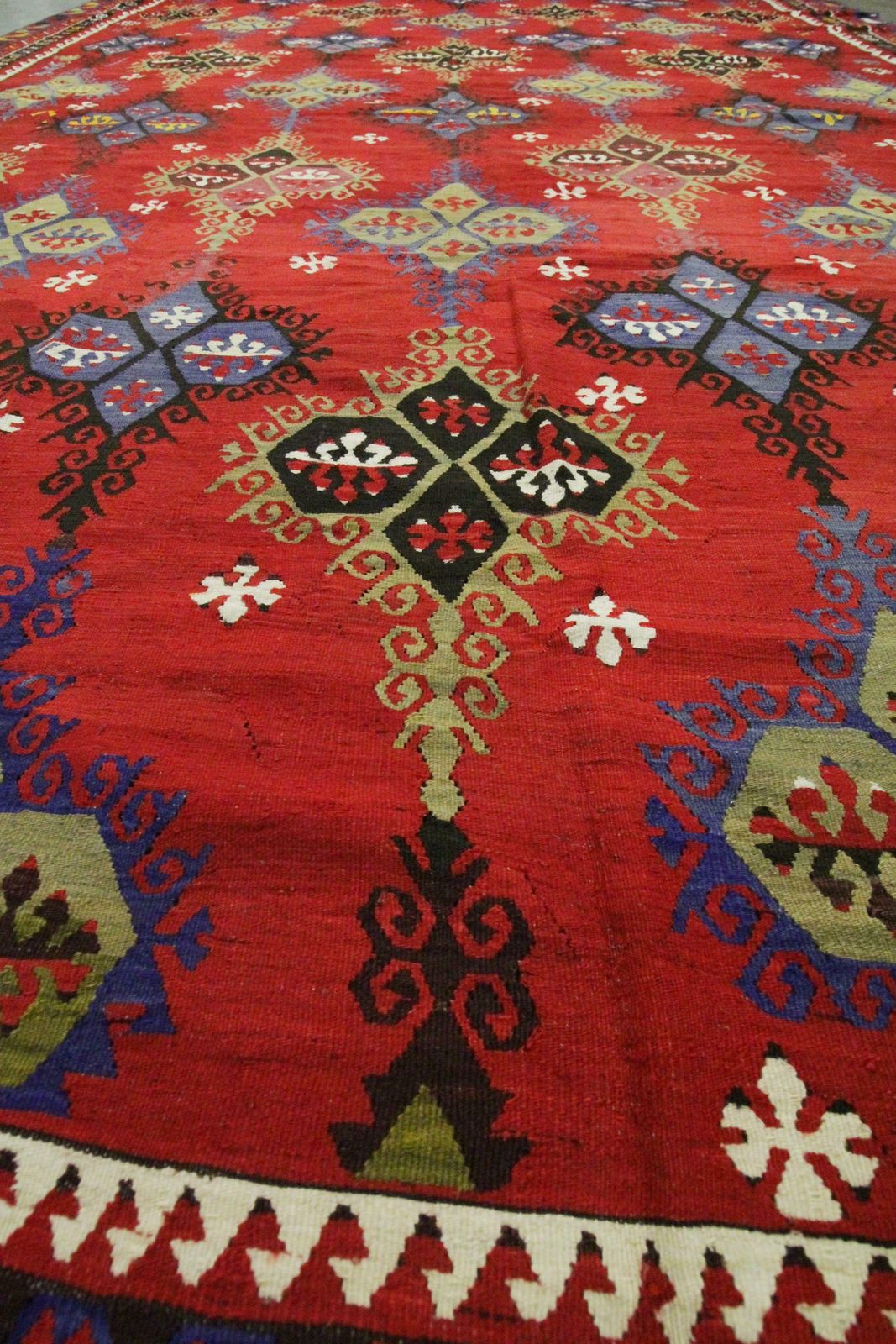 Hand Woven Carpet Turkish Kilim Rug Traditional Sarkisla Red Area Rug photo vinterior