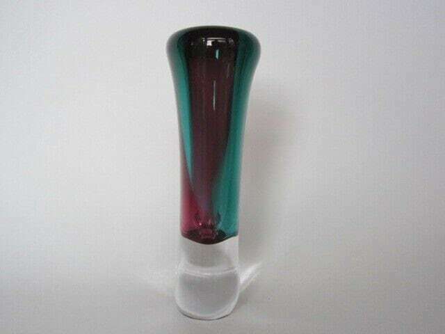 Hand Blown Bohemia Glass Art Glass Vase Red And Turquiose Lead Free Crystal photo 119.0