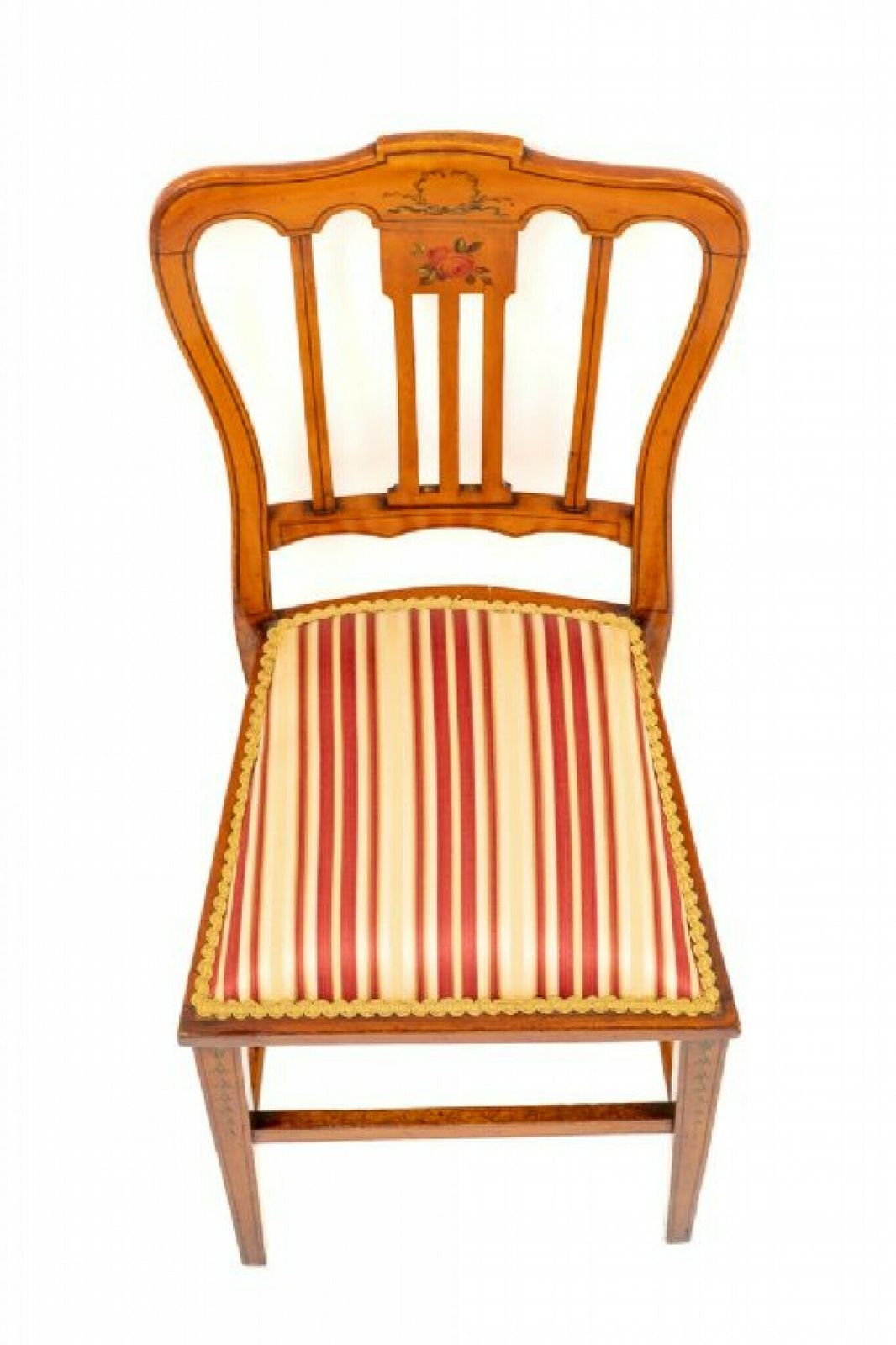 Pair Antique Bedroom Chairs Satinwood 1890 photo furniture