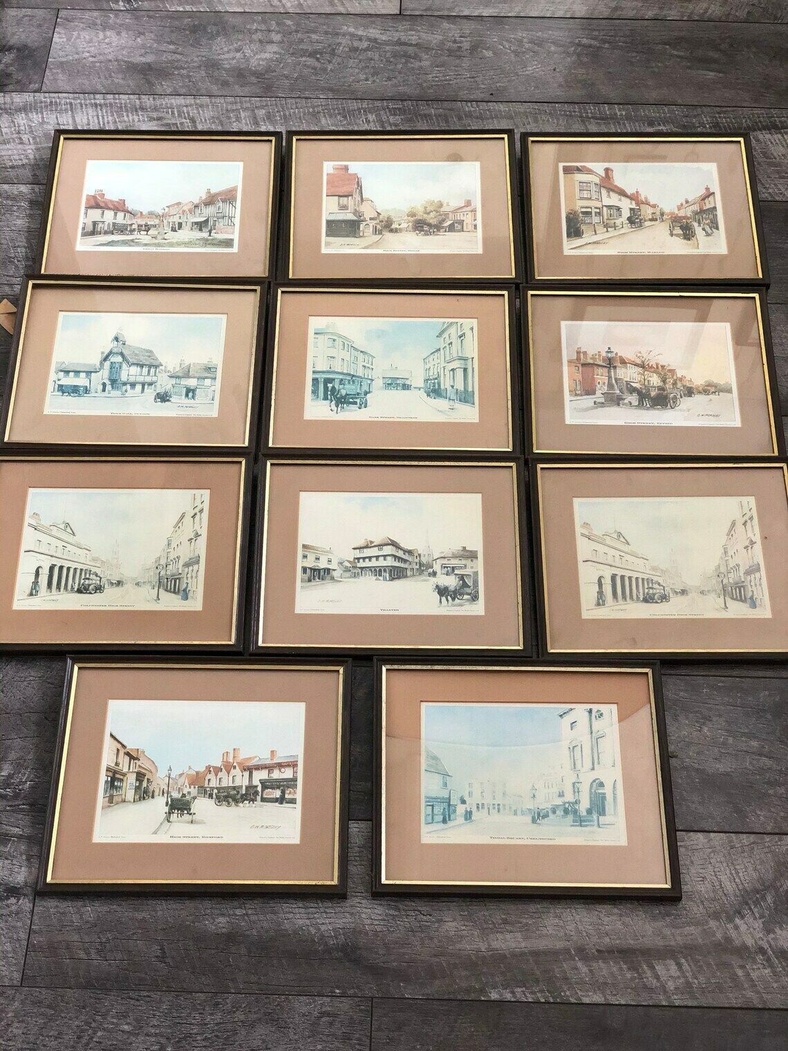 Set Of 11 Framed Essex Prints By C W Morsley Printed By Medici Society   Gp Groves   Chelmsford Framed (Ll) photo vinterior
