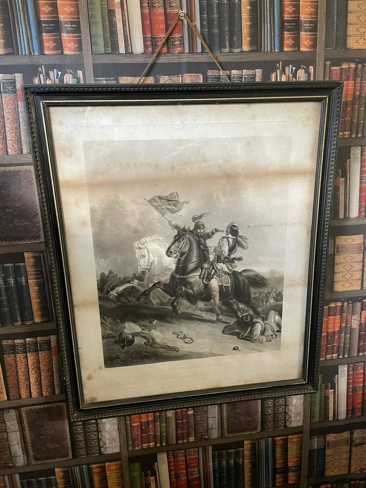 Large The Battle Of Worcester Antique 1651 Mezzotint By W Giller After T Woodward Published By T Boys 1844