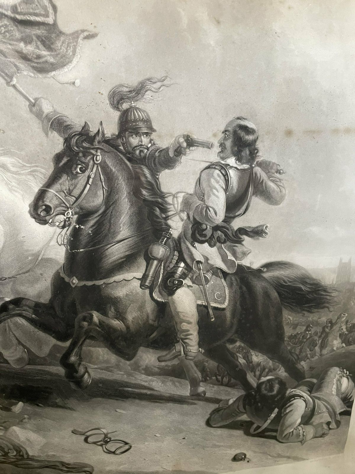 Large The Battle Of Worcester Antique 1651 Mezzotint By W Giller After T Woodward Published By T Boys 1844 photo Art