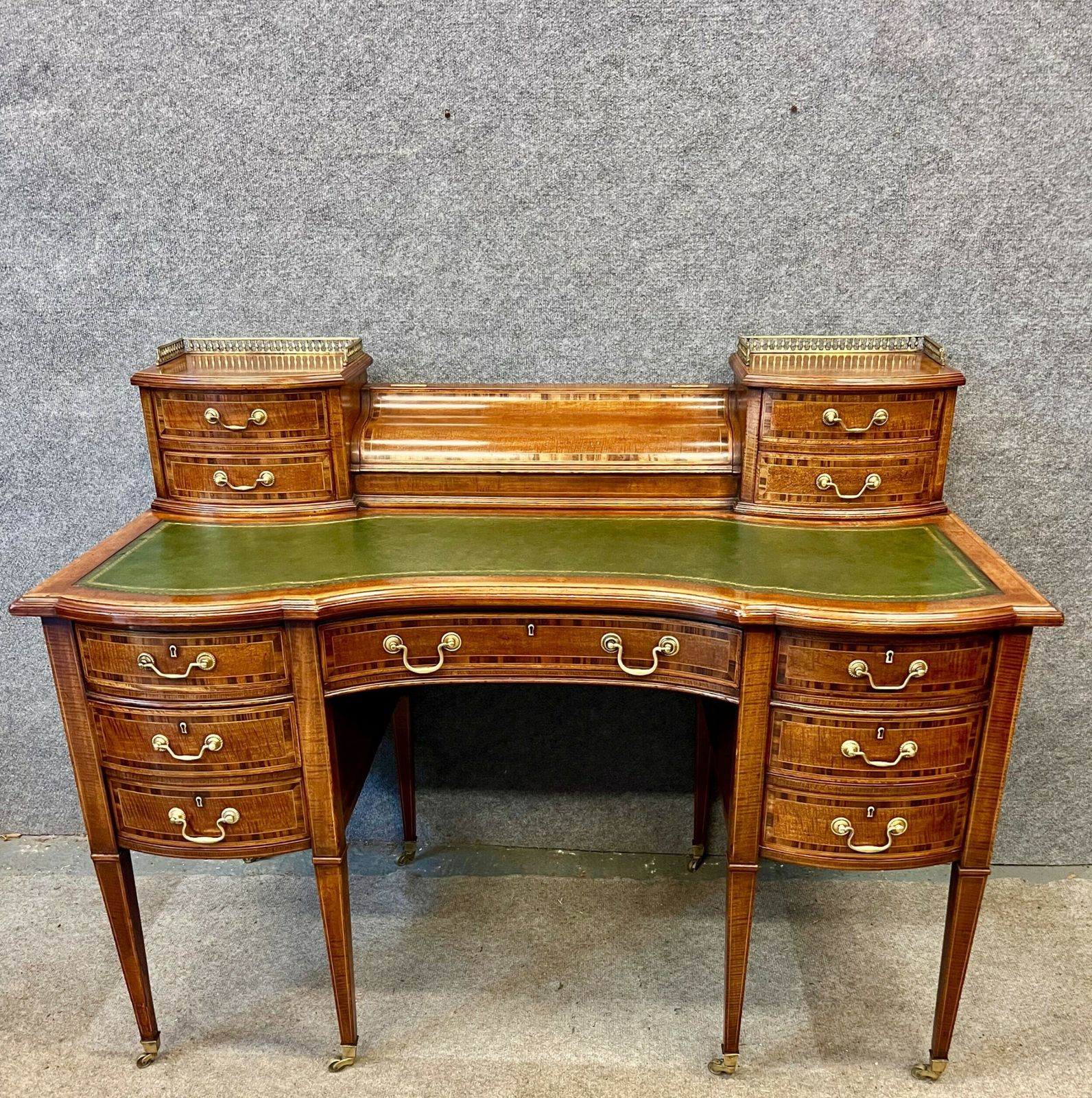 Antique Mahogany & Inlaid Carlton House Desk photo for sale