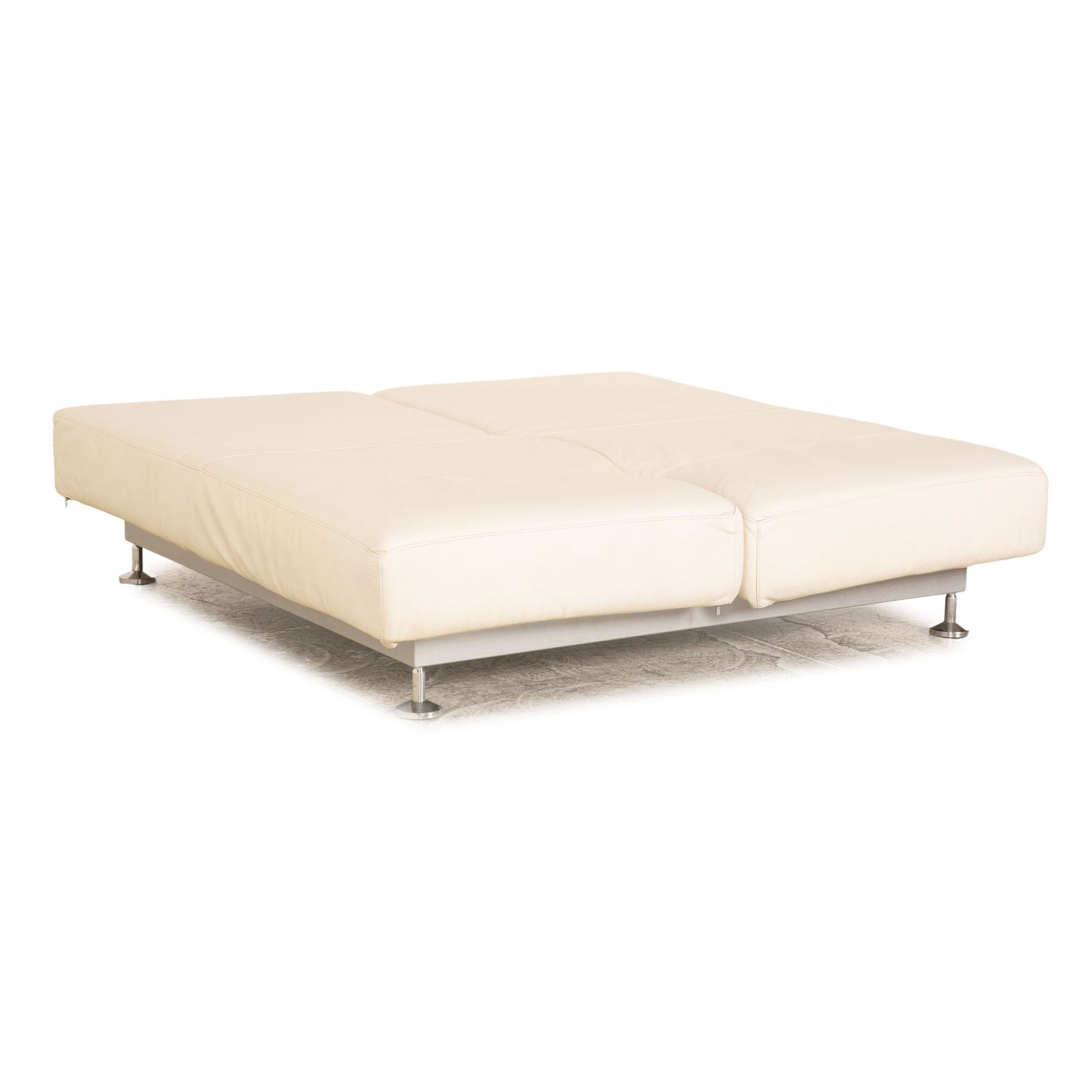 Canapé 2 places Edra Damier en cuir crème, fonction relax et fonction lit photo Mobilier