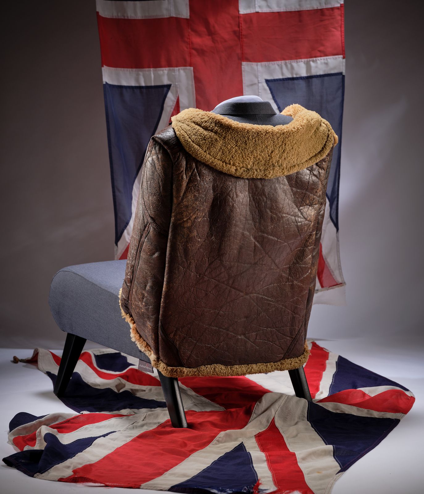 The 'Biggles' One Off Original Ww2 Spitfire Pilot Sheepskin And Leather Irvin Flying Jacket Chair, England Circa 1940's. photo buy