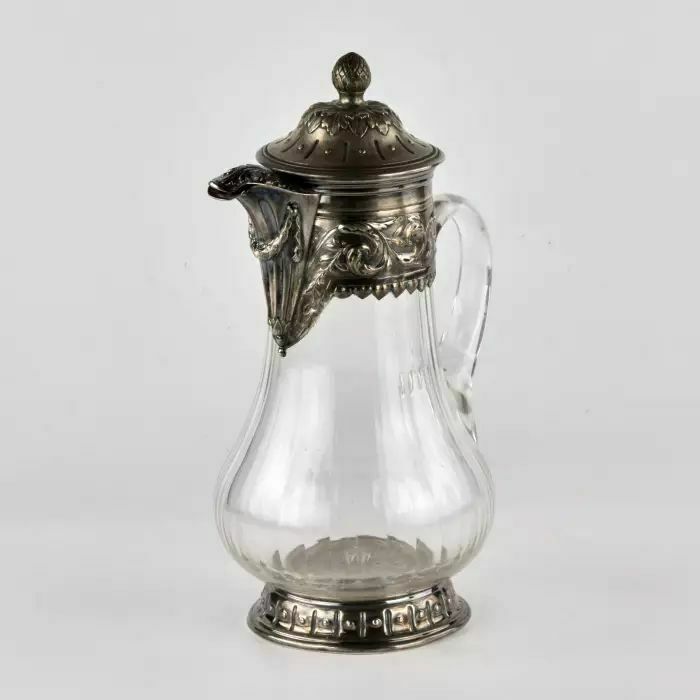 Wine Jug, Glass In Silver, 1800s photo furniture
