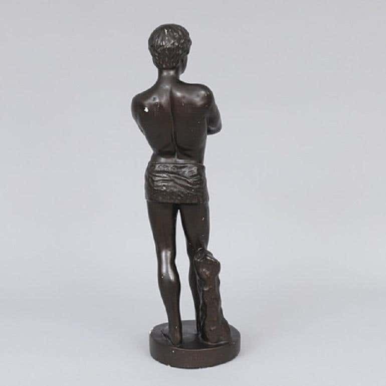 Antique Standing Male Figure, Home Decorative Sculpture, Hans Christian Brix photo for sale