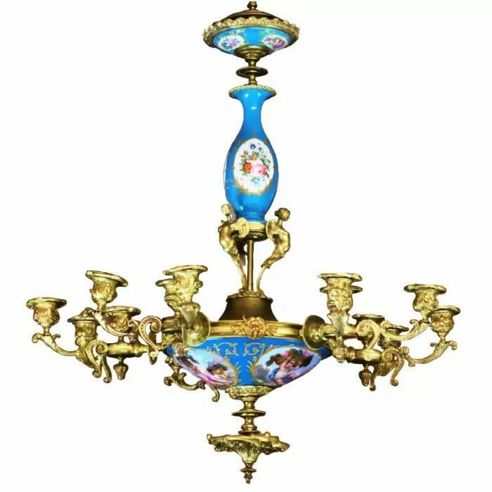 Chandelier For 15 Candles In Louis XVI Style. Sevres