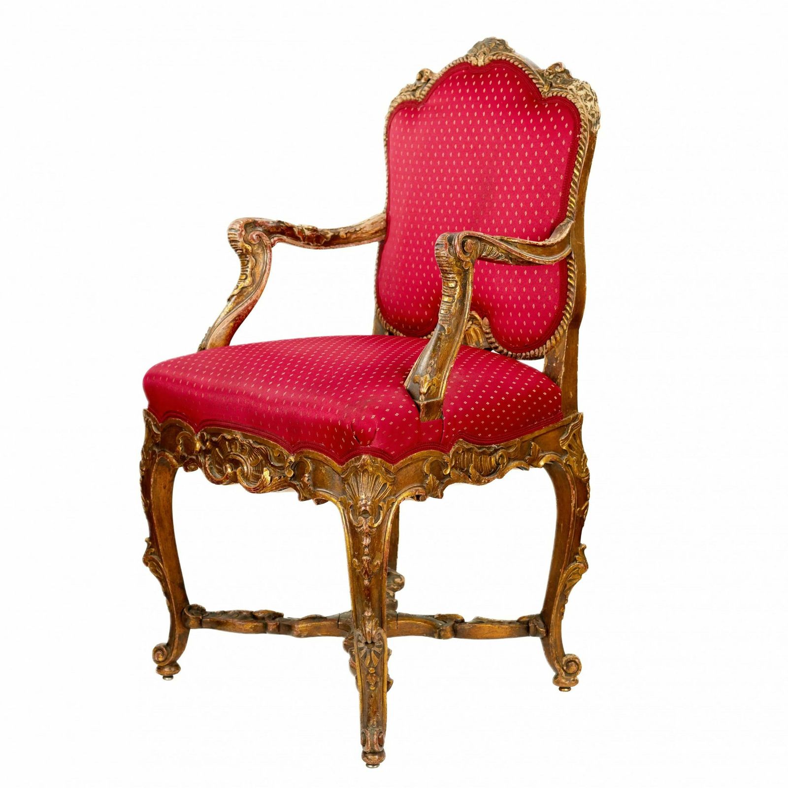 Magnificent, Carved Armchair In The Rococo Style Of The 19th And 20th Centuries