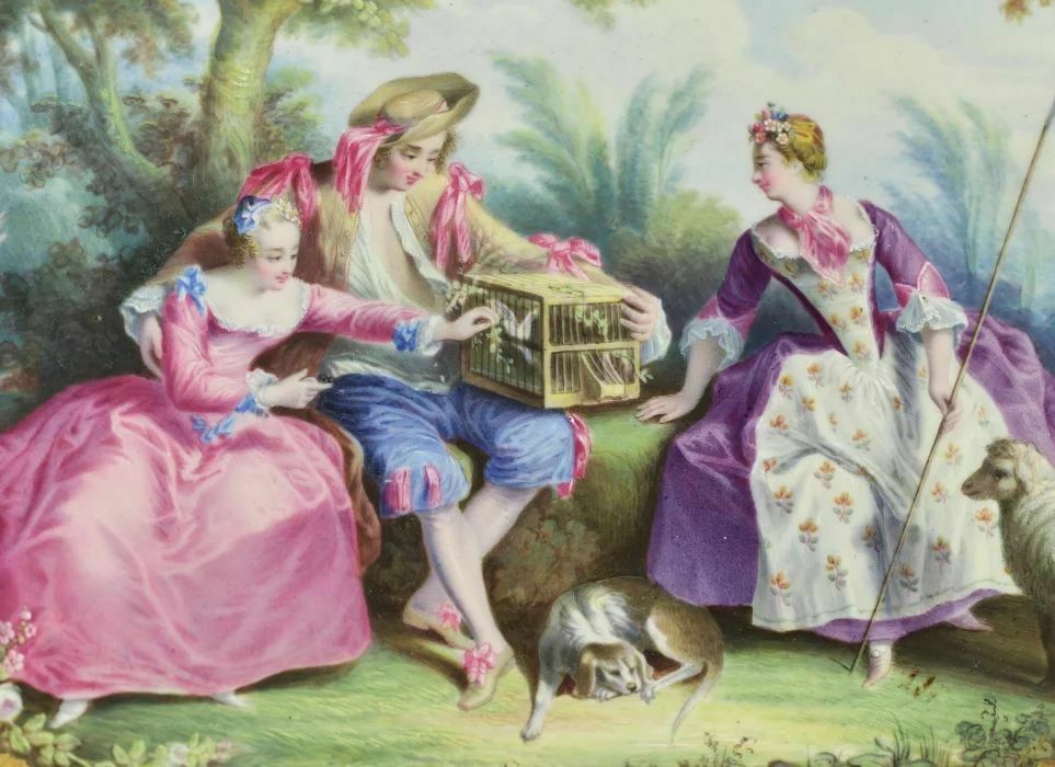 19th Century French Porcelain Panel Oval In Sevres Style photo for sale