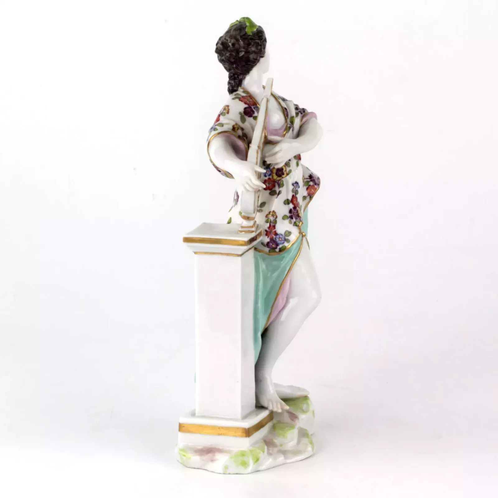 "Girl With A Lyre", 1800s, Antique photo furniture