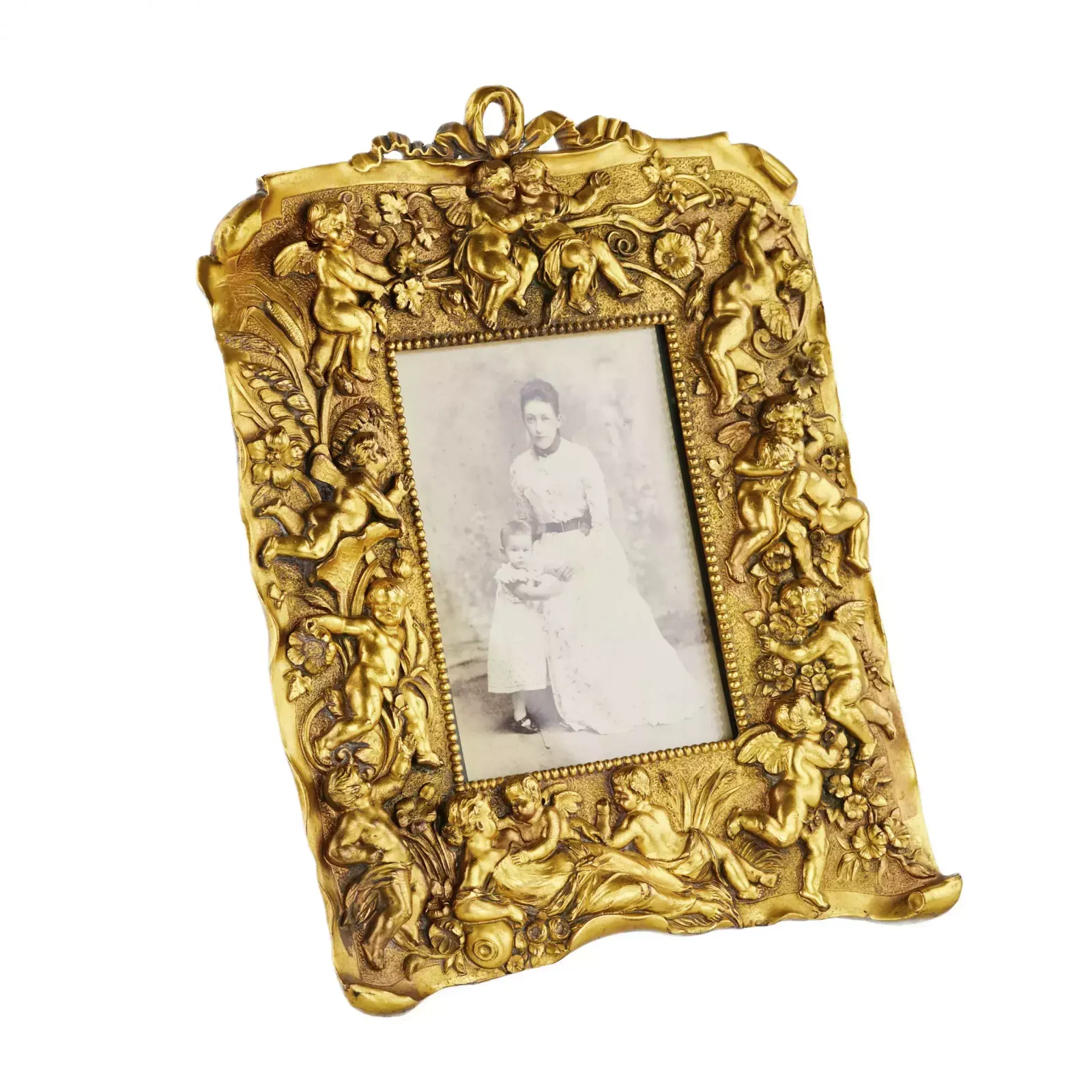 Non Trivial Photo Frame Of Gilded Bronze In The Neo Baroque Style, The Turn Of The 19th 20th Centuries photo furniture