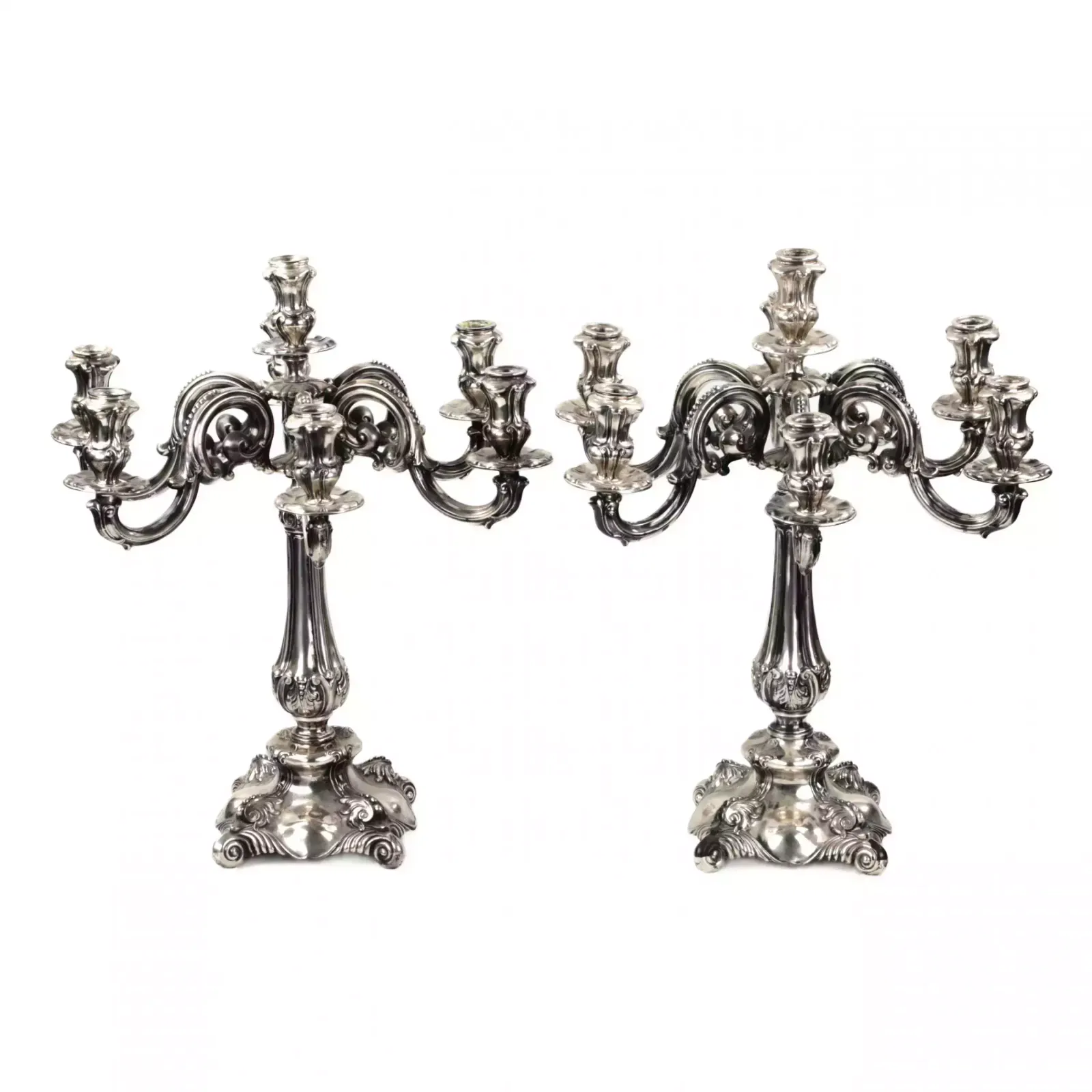 Pair Of Silver Candelabra. Vercelli 1920 Century. photo Home Decor