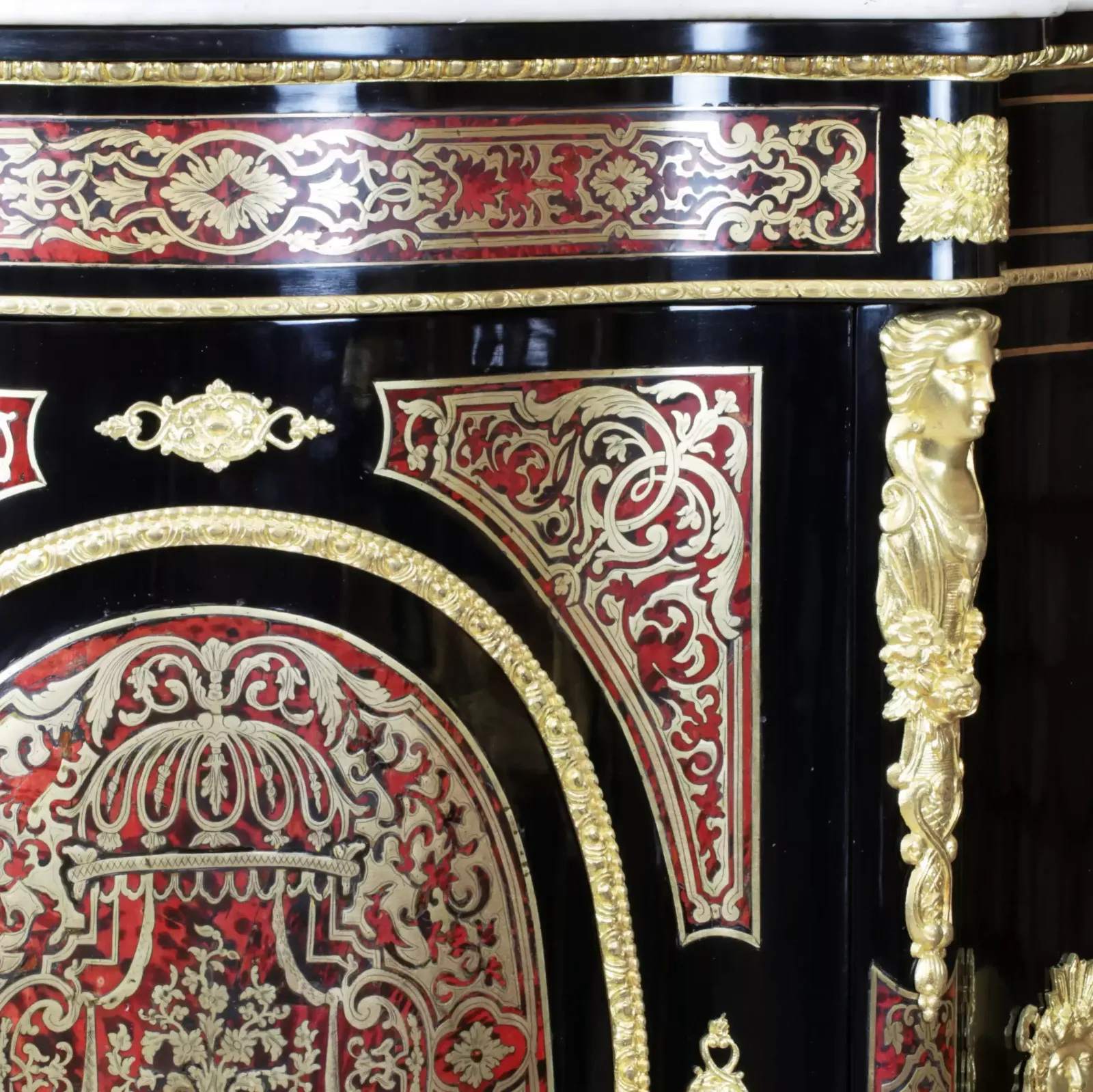 Napoleon III Style Cabinet In Ebonized Wood And Boulle Like Marquetry. photo furniture