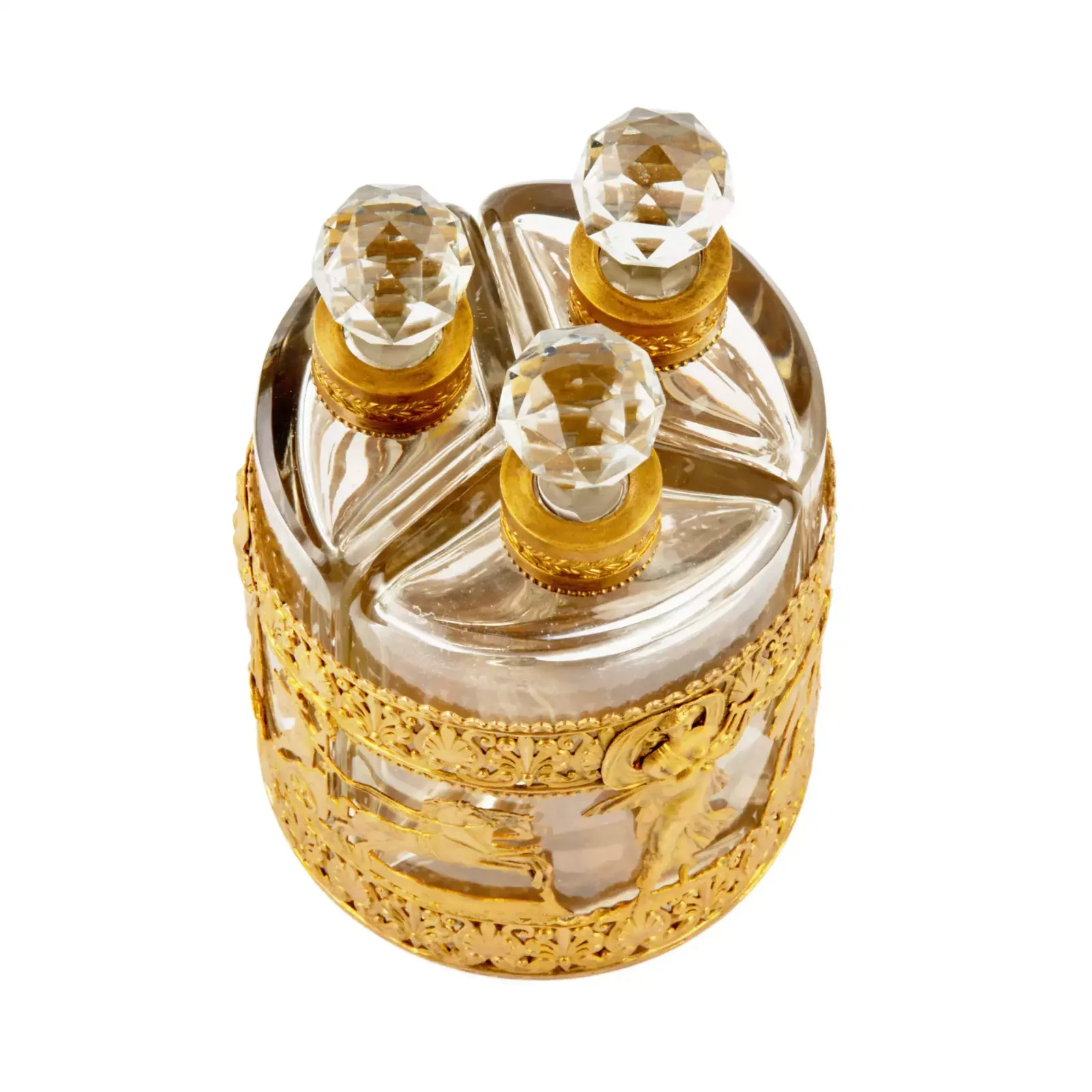 Perfume Set For Three Bottles, Early 20th Century photo for sale
