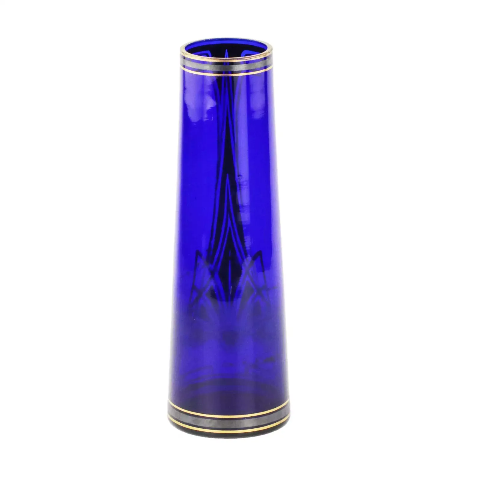 Art Nouveau Cobalt Conical Glass Vase. photo 239.0